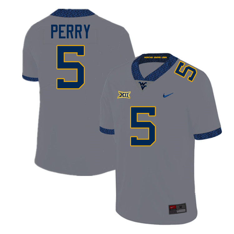 Fred Perry WVU Jersey,West Virginia Mountaineers #5 Fred Perry Jersey Youth College-Grey